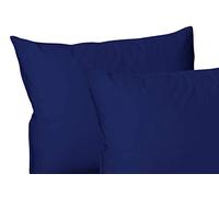 Set of 4 poly Cotton pillowcases-Housewife Plain Dyed Polycotton pillowcases-Easy Iron Poly Cotton Standard Pillow Covers-Standard Size 50 x 75 Cm Envelope Closure Soft Pillowcases (Royal Blue)