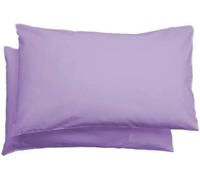 Set of 4 poly Cotton pillowcases-Housewife Plain Dyed Polycotton pillowcases-Easy Iron Poly Cotton Standard Pillow Covers-Standard Size 50 x 75 Cm Envelope Closure Soft Pillowcases (Lilac)