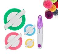 Set of 4 Pom Pom Makers,Pompom Maker Tool Set for Fluff Ball Weave DIY Wool Yarn Knitting Craft Project for Kids and Adult +1 Pcs Scissors(38mm,48mm,68mm,88mm)
