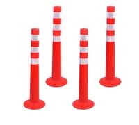 Set of 4 Portable 75cm Traffic Markers - Reflective Rings - Ideal for Road Construction Parking Safety and Traffic Control - and Easy to Use