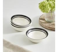 Potter's Stripe Set of 4, 13cm Bowls, Black