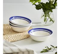 Potter's Stripe Set of 4, 13cm Bowls, Blue
