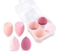 Set of 4 Premium Makeup Sponge - Professional Beauty Blender & Make Up Sponges, Washable, for Liquid/Powder Foundation, Concealer, BB Cream - Make Up Sponge Set - Vegan & Latex Free