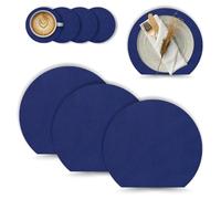Set of 4 PU Leather Placemats + 4 Round Coasters Washable Non-Slip Heat Resistant Modern Curved Shape Design for Kitchen Dining Table