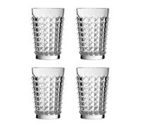Set of 4 Pyramid Hi Ball Glasses, Crystal Highball Glass Set With Embossed Texture, Highball Tumbler Premier Housewares Clear One Size
