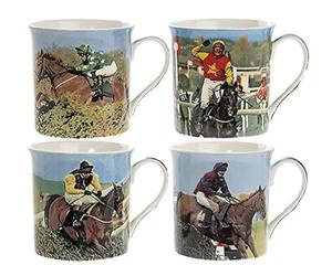 Set of 4 Race Horses Mugs
