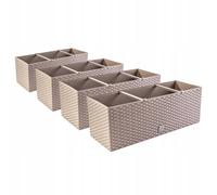 Set of 4 Rato Case Mocca Balcony Planters with Irrigation - 51x19x18 cm