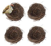 Set of 4 Rattan Bird Nest - Artificial Bird Nest - Simulated Bird Nest - Bird Nest Decoration - Handmade Bird Nest Rattan Birdhouses Natural Nest | For Table Decoration Crafts Photo Props