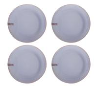 Set of 4 Reactive Glaze Stoneware Dinner Plates Blue Green Grey Dinnerware Set