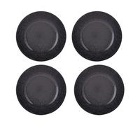 Set of 4 Reactive Linear Dinner Plates black