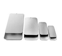 Set of 4 Rectangular Tin with Sliding Lid 10ml/20ml/40ml/50ml - Small Travel Container/Sweets/Lip Balm/Favour/Gift/Pill/Cosmetic Box