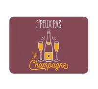 Set of 4 Red Cork Backed Placemats - J'Peux Pas J'Ai Champagne Wine Alcohol Aperitif Party - Large Size 39.5 x 28.5 cm
