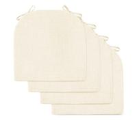 Set of 4 Removable Washable Chair Cushions with Ties 45x45cm Memory Foam Seat Pads Indoor/Outdoor Use Beige Color Comfort and Style for Dining Chairs