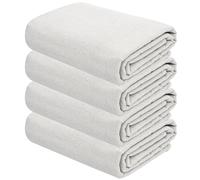 Set of 4 Renewable Cotton Drop Cloth, All Purpose Thick Waterproof Reusable tarp, Drop Cloth Curtains, Cotton Polyester Blend Paint Couch Cover for Painter Furniture & Floor Protection(4x12 FT)