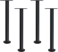 Set Of 4 Replacement Legs Feet Round Stainless Steel Does Not Rust Do Not Fade Cabinets Coffee Tables Tv Cabinets Adjustable Feet, Black, 35cm(14in)