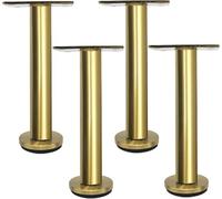Set Of 4 Replacement Legs Feet Round Stainless Steel Does Not Rust Do Not Fade Cabinets Coffee Tables Tv Cabinets Adjustable Feet, Black, 35cm(14in)
