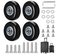 Set of 4 Replacement Rubber Castors for Suitcases, 50 x 18 mm