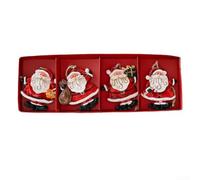 Set of 4 Resin Christmas Ornaments Santa and Snowman Theme for Holiday Tree or Outdoor Seasonal Decoration with Resin Material (A old people)