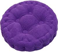 Set of 4 Round Dining Chair Cushions7cm Thick Soft & ComfortableIndoor/Outdoor Use Office Garden Kitchen43x43cm Purple