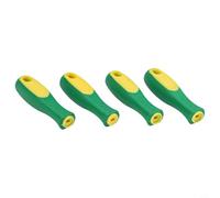 Set of 4 Rubber File Handles 110mm Ergonomic Grip Replacement for Metal Files, Wood Rasps, Chainsaw Files with Round and Rectangular Holes for Comfortable(6inch Rectangular Hole)