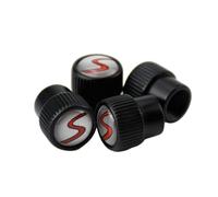 (Set of 4) S Metal Auto Tire Valve Stem Cap Cover with Resin S Emblem Covers Trim for Mini Cooper S Countryman S Clubman S JCW 36110429652