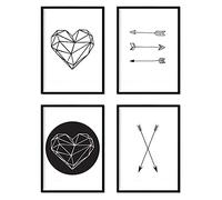 Set of 4 Sheets for framing, 4 Geometric Shapes Laminas Style Nordico. A3