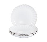 Set of 4 Side Plates NETTLE Stoneware White