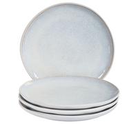 Set of 4 Side Plates SESAME Stoneware Light Grey