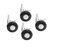 Set of 4 Silent 1.5-Inch Universal Wheels for Rolling Beds Coffee Tables M8 Computer Pulleys - Alloy Casters (Silver 1.5 Inches)