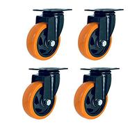 Set of 4 Silent PVC Swivel Casters Furniture Wheels with Brake Industrial Rollers 1.5/2/3/4 Inch Max Load 360kg Heavy Duty Trolley Wheels for Easy Mobility