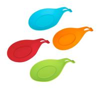 Set of 4 silicone cooking utensil tray wooden spoon holder in different colors