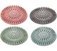 Set of 4 Silicone Hair Catchers for Shower Drains, Sink Strainers & Protectors - Durable, Long-Lasting Material. Effortless Installation & Cleaning for Use in Kitchens, Bathrooms, and Bathtubs