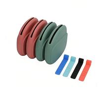Set of 4 Silicone Headphone Organizer with Silicone Cable Ties, Silicone Pouch for Storing Ear Buds USB Drive Keys Mini Lipstick and More, Reusable Multipurpose Elastic Cord Organizer (Red+Green)