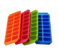 Set of 4 Silicone Ice Cube Maker Tray Mould Soft Splash Flexible Assorted Colour