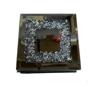 Set of 4 Silver Bling Crushed Diamond Elegant Stunning Mirror Coasters