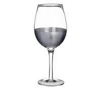 Premier Housewares Large Wine Glasses Silver Dipped Round Cocktail Glasses Metallic Detailing Martini Glasses Champagne Glasses Wine Glasses Set of 4
