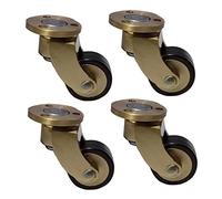 Set of 4 Small Antique Swivel Castor Wheels, Solid Polished Brass Furniture Casters with Screws - Replacement for Furniture, Load 150kg(G)