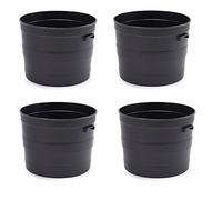 Set Of 4 Small Blacksmith Barrel Planter Plant Pot Tub Indoor Outdoor With Handles 35cm
