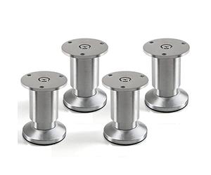 Set of 4 SO-TECH® Furniture Legs "Alpha" Adjustable Height Aluminium Brushed Loading Capacity up to 250 kg Height 80 mm