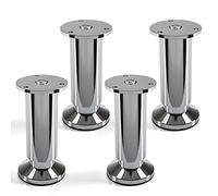 Set of 4 SO-TECH® Furniture Legs "Alpha" Adjustable Height Chrome Polished Loading Capacity up to 250 kg Height 120 mm