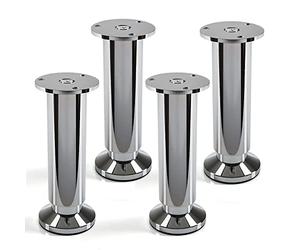 Set of 4 SO-TECH® Furniture Legs "Alpha" Adjustable Height Chrome Polished Loading Capacity up to 250 kg Height 150 mm