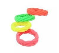 Set of 4 Soft Textured Jersey Endless Fabric Elastic Hair Band Bobbles In Neon Shades