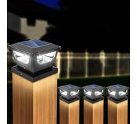 Set of 4 Solar Fence Caps 7 x 7 cm 8 x 8 cm 9 x 9 cm 10 x 10 cm Solar Fence Posts Solar Post Cap Light for Posts IP65 Waterproof to Protect Wooden Posts