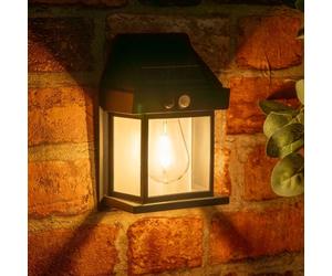 Set of 4 Solar Lights Lantern PIR Wall Fence Security Garden Lamps Outdoor