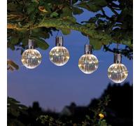 Set of 4 Solar Powered Hanging Garden Orb Lights with Firefly Effect mysmartbuy Clear One Size