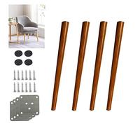 Set of 4 Solid Oak Furniture Legs 80cm Tall Brown Color Perfect for Dining Tables Chairs Sofas Includes Accessories for Easy Installation.