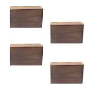 Set of 4 Solid Walnut Wooden Fur Legs, 8cm Height, Pine Replacement Feet for Sofa, Bed, Coffee Table & TV Cabinet - Elevate Your Home Décor