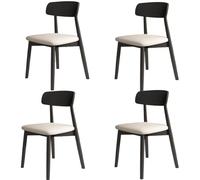 Set of 4 Solid Wood Dining Chairs, Versatile Simple Design, Upholstered in Dark Khaki & Light Walnut - Perfect for Dining Room & Living Room, 2-Piece Set