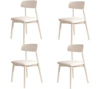 Set of 4 Solid Wood Dining Chairs, Versatile & Simple Upholstered Dining Chairs for Dining Room, Living Room - Dark Khaki & Light Walnut, 2-Piece Set