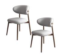 Set of 4 Solid Wood Dining Chairs with PU Leather Back High Load Capacity Perfect for Restaurant Living Room Hotel BedroomDark Walnut & Light Grey